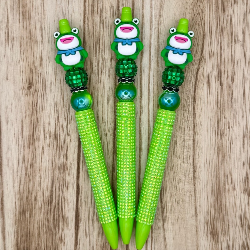 Portland Frog Disco Beaded Rhinestone Pen